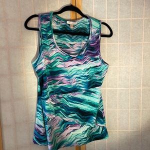 Roz&Ali Sleeveless Top with Tiered Front size L